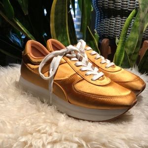 Zara gold tennis shoes